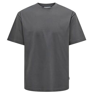 Only & Sons Fred Relaxed Kortärmad T-shirt, Grå kritstreck, XS Only & Sons Fred Relaxed Kortärmad T-shirt, Grå kritstreck, XS
