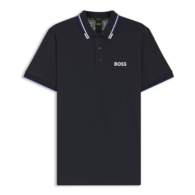 Boss Herr Paddy Pro Contrast-Logo pikétröja i bomullsblandning, Mörkblå 402, XS Boss Herr Paddy Pro Contrast-Logo pikétröja i bomullsblandning, Mörkblå 402, XS