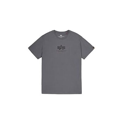 Alpha Industries Basic T-Shirt Mid Logo för män, Greyblack/Black, M Alpha Industries Basic T-Shirt Mid Logo för män, Greyblack/Black, M