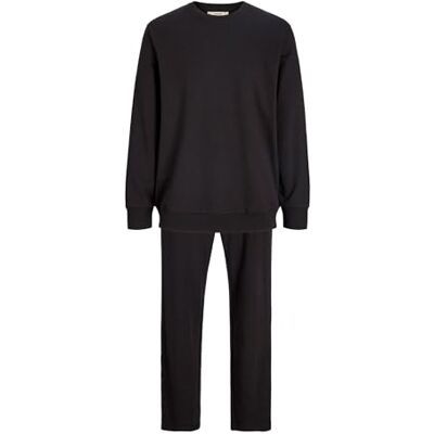 JACK & JONES Jacterry Ls Crew Neck and Pants Set W, svart, XL JACK & JONES Jacterry Ls Crew Neck and Pants Set W, svart, XL