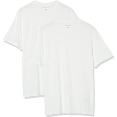 Amazon Essentials herr normal passform kortärmad rund hals t-shirt, paket med 2, vit, 3X-Large Big Amazon Essentials herr normal passform kortärmad rund hals t-shirt, paket med 2, vit, 3X-Large Big