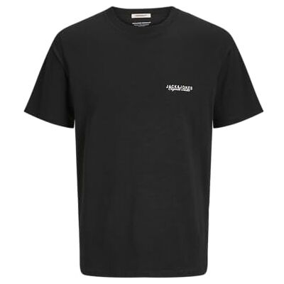 JACK & JONES herr Jorcanggu Slub Element Back Tee Ss Cn, svart, L JACK & JONES herr Jorcanggu Slub Element Back Tee Ss Cn, svart, L