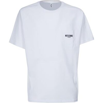 Moschino Vit T-shirt med Swim Logo, svart Moschino Vit T-shirt med Swim Logo, svart