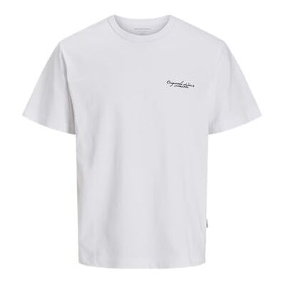JACK & JONES Jorboston bröstmärkta Tee Ss Cn, Ljus vit, M JACK & JONES Jorboston bröstmärkta Tee Ss Cn, Ljus vit, M