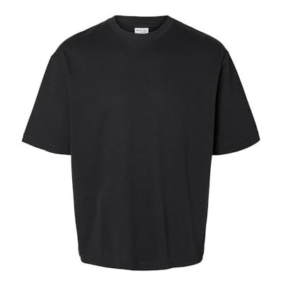 SELECTED HOMME T-shirt för män överdimensionerad kortärmad, svart, M SELECTED HOMME T-shirt för män överdimensionerad kortärmad, svart, M
