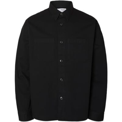 SELECTED FEMME Slhtravis Twill Overshirt Ls Noos, svart, XL SELECTED FEMME Slhtravis Twill Overshirt Ls Noos, svart, XL