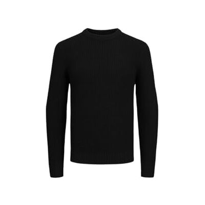 JACK & JONES Jjliam Knit Crew Neck stickad tröja, svart, M JACK & JONES Jjliam Knit Crew Neck stickad tröja, svart, M