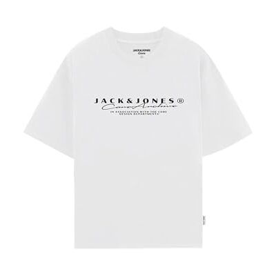 JACK & JONES Jcopoint branding Tee Ss Crew Neck FST, Ljus vit, M JACK & JONES Jcopoint branding Tee Ss Crew Neck FST, Ljus vit, M
