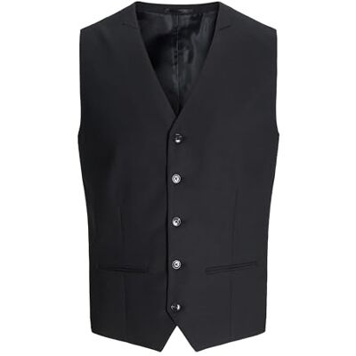 JACK & JONES herrväst JPRSOLARIS Slim Fit kostymväst, svart, 52 JACK & JONES herrväst JPRSOLARIS Slim Fit kostymväst, svart, 52