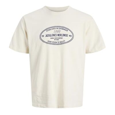 JACK & JONES Joryork främre tee Ss crew neck, Antik vit, XS JACK & JONES Joryork främre tee Ss crew neck, Antik vit, XS