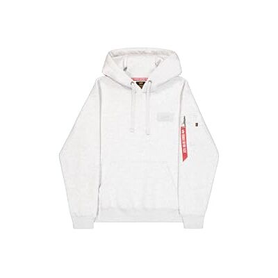 Alpha Industries Back Print Hoodie för män, Pastel Grey Melange, M Alpha Industries Back Print Hoodie för män, Pastel Grey Melange, M