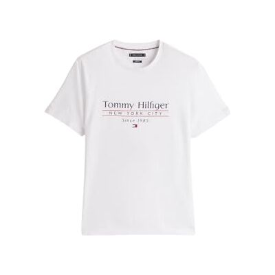 Tommy Hilfiger S/S T-shirt för män, Vit (vit vit), XS Tommy Hilfiger S/S T-shirt för män, Vit (vit vit), XS