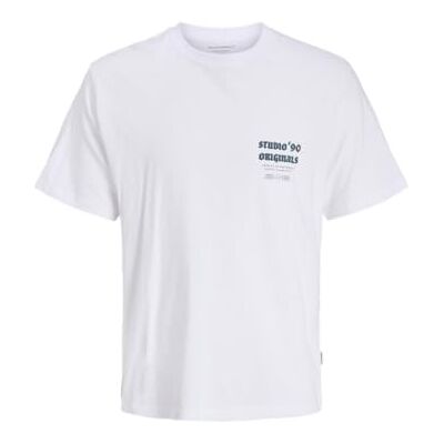 JACK & JONES Jormeadows Typo Tee Ss Crew Neck, Ljus vit, XXL JACK & JONES Jormeadows Typo Tee Ss Crew Neck, Ljus vit, XXL