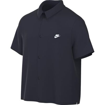 NIKE Club kortärmad button-down skjorta för män, obsidian/vit, HJ2026-451, L NIKE Club kortärmad button-down skjorta för män, obsidian/vit, HJ2026-451, L
