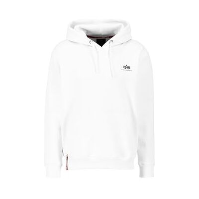 Alpha Industries Basic Hoody Small Logo för män, White, L Alpha Industries Basic Hoody Small Logo för män, White, L