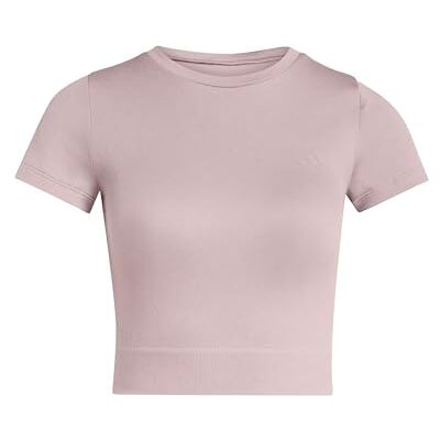 adidas Kobiety Workout Essentials Knit Baby Tee, preloved fig, XL adidas Kobiety Workout Essentials Knit Baby Tee, preloved fig, XL