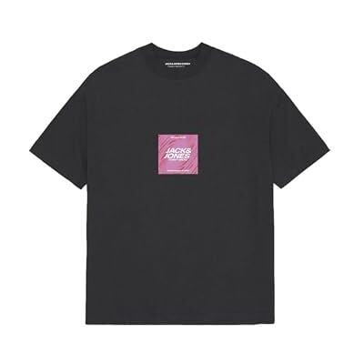 JACK & JONES Herr Jcorecharge Front Print Ss Crew Neck FST, svart, XXL JACK & JONES Herr Jcorecharge Front Print Ss Crew Neck FST, svart, XXL