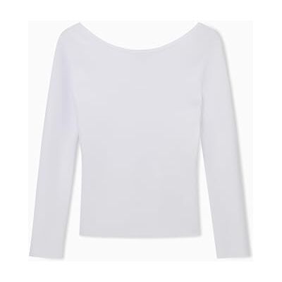 Giorgio Armani dam långärmad ton på ton monogram tröja tröja, vit, M, Optisk vit, M Giorgio Armani dam långärmad ton på ton monogram tröja tröja, vit, M, Optisk vit, M