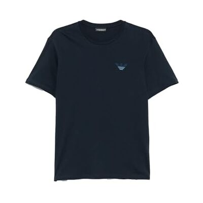 Giorgio Armani man lapp broderi rund hals t-shirt blå M, Armani Blu, M Giorgio Armani man lapp broderi rund hals t-shirt blå M, Armani Blu, M