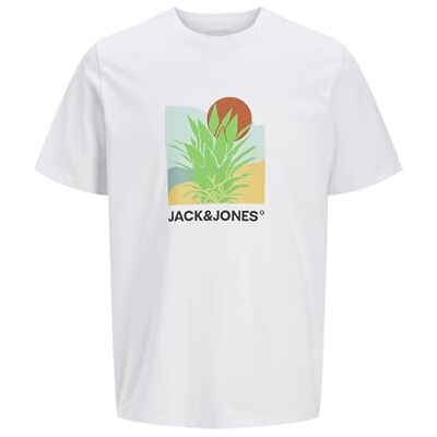 JACK & JONES Jjbarbados Tee Ss Crew Neck, Vit, M JACK & JONES Jjbarbados Tee Ss Crew Neck, Vit, M