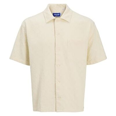 JACK & JONES Jortavira Texture Shirt Ss, Antik vit, L JACK & JONES Jortavira Texture Shirt Ss, Antik vit, L