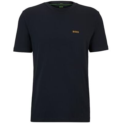 Boss T-shirt för män Stretch-bomull normal passform T-shirt med kontrastlogotyp blå, BLÅ, XL Boss T-shirt för män Stretch-bomull normal passform T-shirt med kontrastlogotyp blå, BLÅ, XL