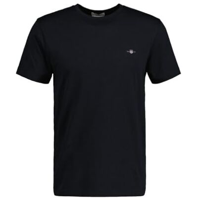 GANT Slim Shield SS T-shirt för män, svart, standard, svart, L GANT Slim Shield SS T-shirt för män, svart, standard, svart, L
