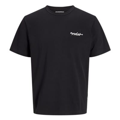 JACK & JONES Jorboston bröstmärkta Tee Ss Cn, svart, XS JACK & JONES Jorboston bröstmärkta Tee Ss Cn, svart, XS