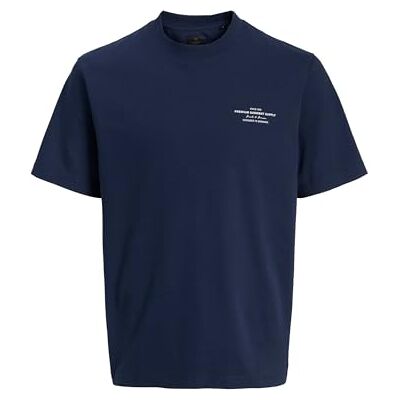 JACK & JONES Jprblachad branding Ss Crew Neck Tee Sn, Svart iris, M JACK & JONES Jprblachad branding Ss Crew Neck Tee Sn, Svart iris, M