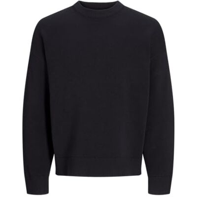 JACK & JONES Jorkobe Spring Knit Crew Neck, svart, L JACK & JONES Jorkobe Spring Knit Crew Neck, svart, L