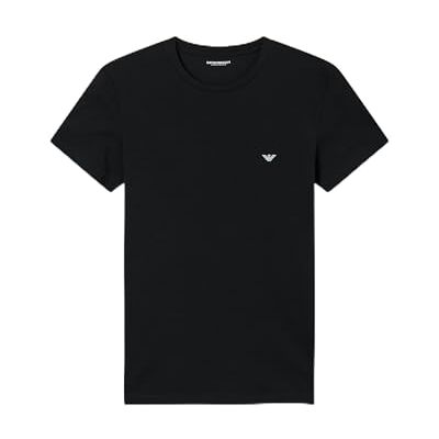 Giorgio Armani Glänsande logotypband för män t-shirt med rund hals svart L Giorgio Armani Glänsande logotypband för män t-shirt med rund hals svart L