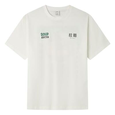 Springfield Ramen SS grafisk T-shirt, 100% bomull, Bci, elfenben, M Springfield Ramen SS grafisk T-shirt, 100% bomull, Bci, elfenben, M
