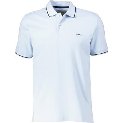 GANT Tipping Ss Pique pikétröja för män, blå, XL GANT Tipping Ss Pique pikétröja för män, blå, XL