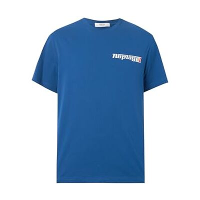 Replay Kortärmad t-shirt för män, 804 kungsblå. (Blå), L Replay Kortärmad t-shirt för män, 804 kungsblå. (Blå), L