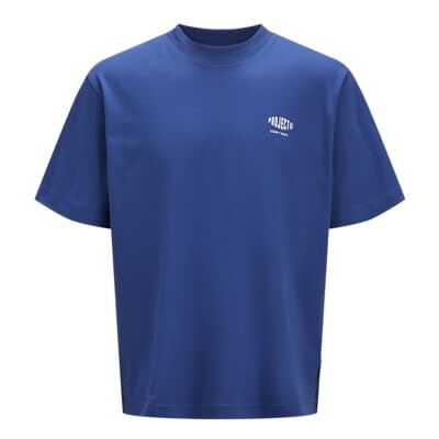 JACK & JONES Jcoconcrete Globe Tee Ss Crew Neck, Beaucoup Blue, M JACK & JONES Jcoconcrete Globe Tee Ss Crew Neck, Beaucoup Blue, M