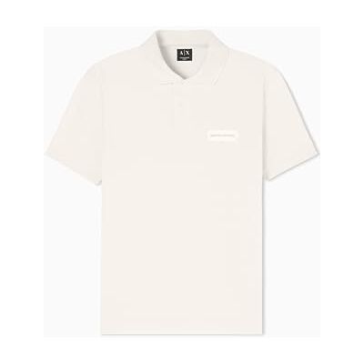 Giorgio Armani mäns broderad lapplogotyp monokrom pikétröja, vit, M Giorgio Armani mäns broderad lapplogotyp monokrom pikétröja, vit, M