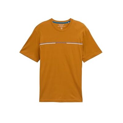 TOM TAILOR herr-t-shirt med randigt tryck & logo, 10821 – Jordnötsmör brun, XL TOM TAILOR herr-t-shirt med randigt tryck & logo, 10821 – Jordnötsmör brun, XL