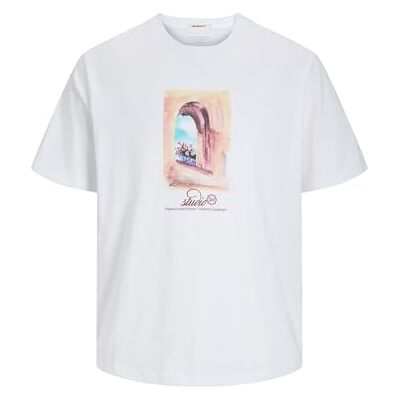 JACK & JONES Jorhydra Front Tee Ss Crew Neck Pls, Ljus vit, 4XL JACK & JONES Jorhydra Front Tee Ss Crew Neck Pls, Ljus vit, 4XL