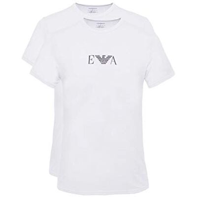 Giorgio Armani T-shirt för män (förpackning med 2), 04710 Vit, M Giorgio Armani T-shirt för män (förpackning med 2), 04710 Vit, M