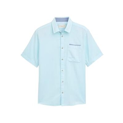 TOM TAILOR herrskjorta, 38787 – Turkos slubstruktur, L TOM TAILOR herrskjorta, 38787 – Turkos slubstruktur, L