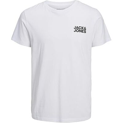JACK & JONES JJECORP LOGO TEE SS O-NECK NOOS, Herr-T-shirt, Vit (White Fit:Slim/Large Print/Black), XS, Vit Fit: Smal/L Print/Svart, XS JACK & JONES JJECORP LOGO TEE SS O-NECK NOOS, Herr-T-shirt, Vit (White Fit:Slim/Large Print/Black), XS, Vit Fit: Smal/L Print/Svart, XS