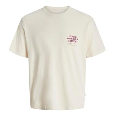 JACK & JONES Jormeadows Typo Tee Ss Crew Neck, Antik vit, M JACK & JONES Jormeadows Typo Tee Ss Crew Neck, Antik vit, M
