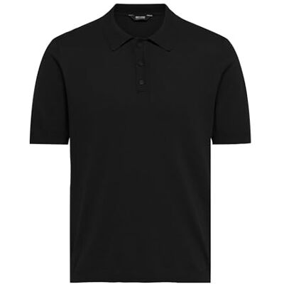 Only & Sons ONSWYLER Life REG 14 SS Polo Knit NOOS, svart, XS Only & Sons ONSWYLER Life REG 14 SS Polo Knit NOOS, svart, XS
