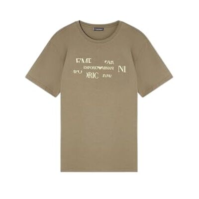 Giorgio Armani Herrtryck rund hals t-shirt grön S Giorgio Armani Herrtryck rund hals t-shirt grön S