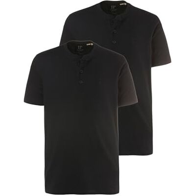 JP 1880 Herr stora storlekar stora storlekar herrkläder L-8XL Henleys, Basic, 2-pack, rund hals, knapprad, upp till 8 XL 708420, svart, XL JP 1880 Herr stora storlekar stora storlekar herrkläder L-8XL Henleys, Basic, 2-pack, rund hals, knapprad, upp till 8 XL 708420, svart, XL