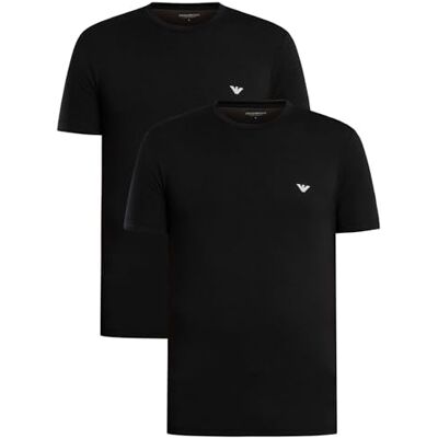 Giorgio Armani mjuk känsla bambuviskos 2-pack rund hals t-shirt, svart, S, monterad, Svart/Svart, S Giorgio Armani mjuk känsla bambuviskos 2-pack rund hals t-shirt, svart, S, monterad, Svart/Svart, S
