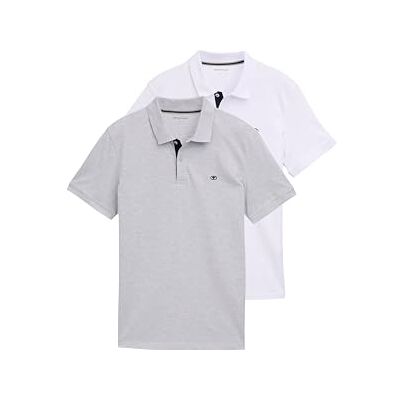 TOM TAILOR pikétröja för män, 15398 – ljussten grå melerad, XL TOM TAILOR pikétröja för män, 15398 – ljussten grå melerad, XL