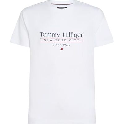 Tommy Hilfiger herr HILFIGER CENTER STACK TEE MW0MW38621 S/S t-shirt, vit, XXL, Vit (vit), XXL Tommy Hilfiger herr HILFIGER CENTER STACK TEE MW0MW38621 S/S t-shirt, vit, XXL, Vit (vit), XXL
