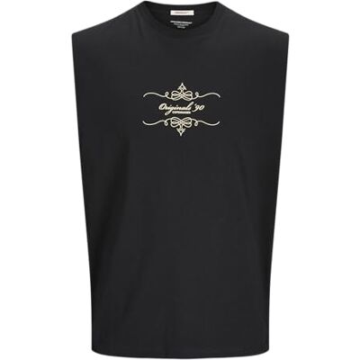 JACK & JONES Jorbellagio ornament Tee Sl Crew Neck, svart, M JACK & JONES Jorbellagio ornament Tee Sl Crew Neck, svart, M