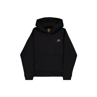 Alpha Industries Basic TPU SL Hoodie för män, Black/Shiny Gold, L Alpha Industries Basic TPU SL Hoodie för män, Black/Shiny Gold, L